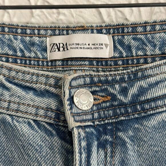 ZARA Split Cargo Mid Rise Jeans SIZE 4 - Picture 6 of 9